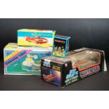 Four boxed tinplate Outer Space related models, to include Astronef Electrique Space Ship, Rocket