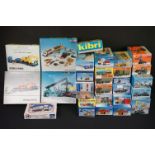 30 Boxed Kibri HO gauge plastic model kits, unbuilt but unchecked, includes construction, military