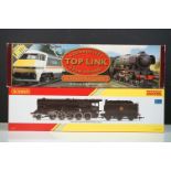 Two boxed Hornby OO gauge locomotives to include DCC Ready Railroad R3273 BR Early Class 9F Crosti