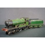 Bassett Lowke O gauge clockwork Princess Elizabeth 4-4-0 locomotive with tender, no key, paint wear