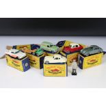 Six boxed Matchbox Lesney 75 Series diecast models to include 53 Aston Martin, 59 Singer Ford Thames