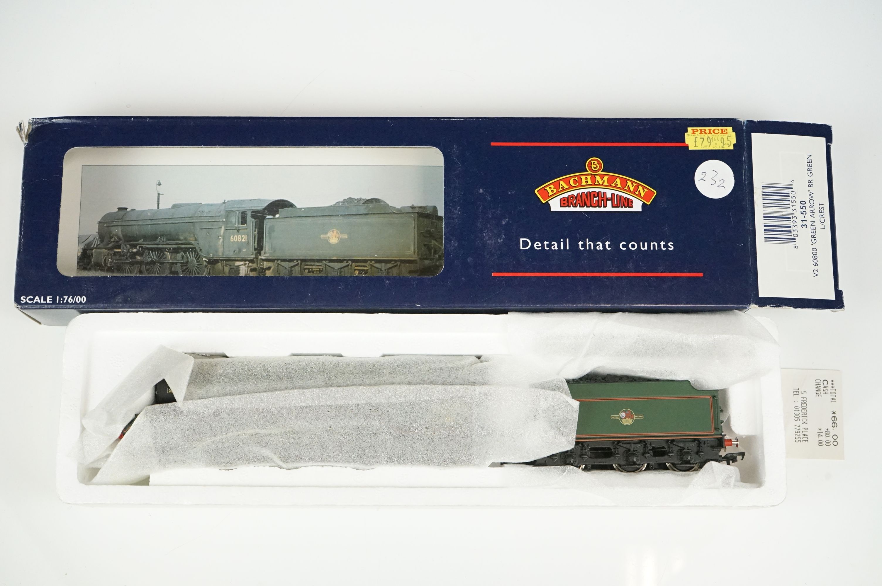 Three boxed Bachmann OO gauge locomotives to include 31550 V2 60800 Green Arrow BR green l/crest, - Image 7 of 10