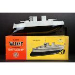 Boxed Sutcliffe all metal Valiant clockwork Battleship model in black & grey, complete with