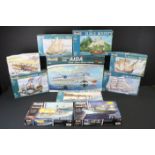 10 Boxed & unbuilt Revell plastic model kits, mostly ship kits, to include 3 x 500th Anniversary