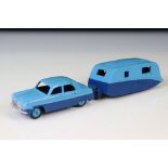 Possibly pre-production colourway Dinky 162 Ford Zephyr & 190 Caravan diecast models in two tone