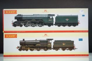 Two boxed Hornby OO gauge DCC Ready locomotives to include R2404 BR (Late) 4-6-0 6800 Grange Class