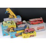 Six boxed diecast models to include 4 x Dinky Supertoys (985 Trailer For Car Carrier, 964 Elevator