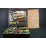 Boxed Triang Scalextric CM3 set containing 1 x slot car (Lister Jaguar in green), track, 3 x