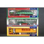 Three boxed Corgi 1/50 ltd edn diecast models to include CC11901 ERF EC Sheeted Trailer Brian Harris