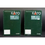 Two boxed Kato N gauge 10-327 Eurostar 8 Car Sets, both incomplete, includes 4 x locomotives and 7 x