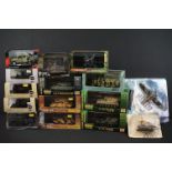 15 Boxed & cased military models to include Blitz 72, Zvezda, Oxford Military, PMA, Easy Model