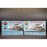 Two boxed Proto Series HO gauge E7 Locomotives to include 21075 C&O #98 and 21074 C&O #95