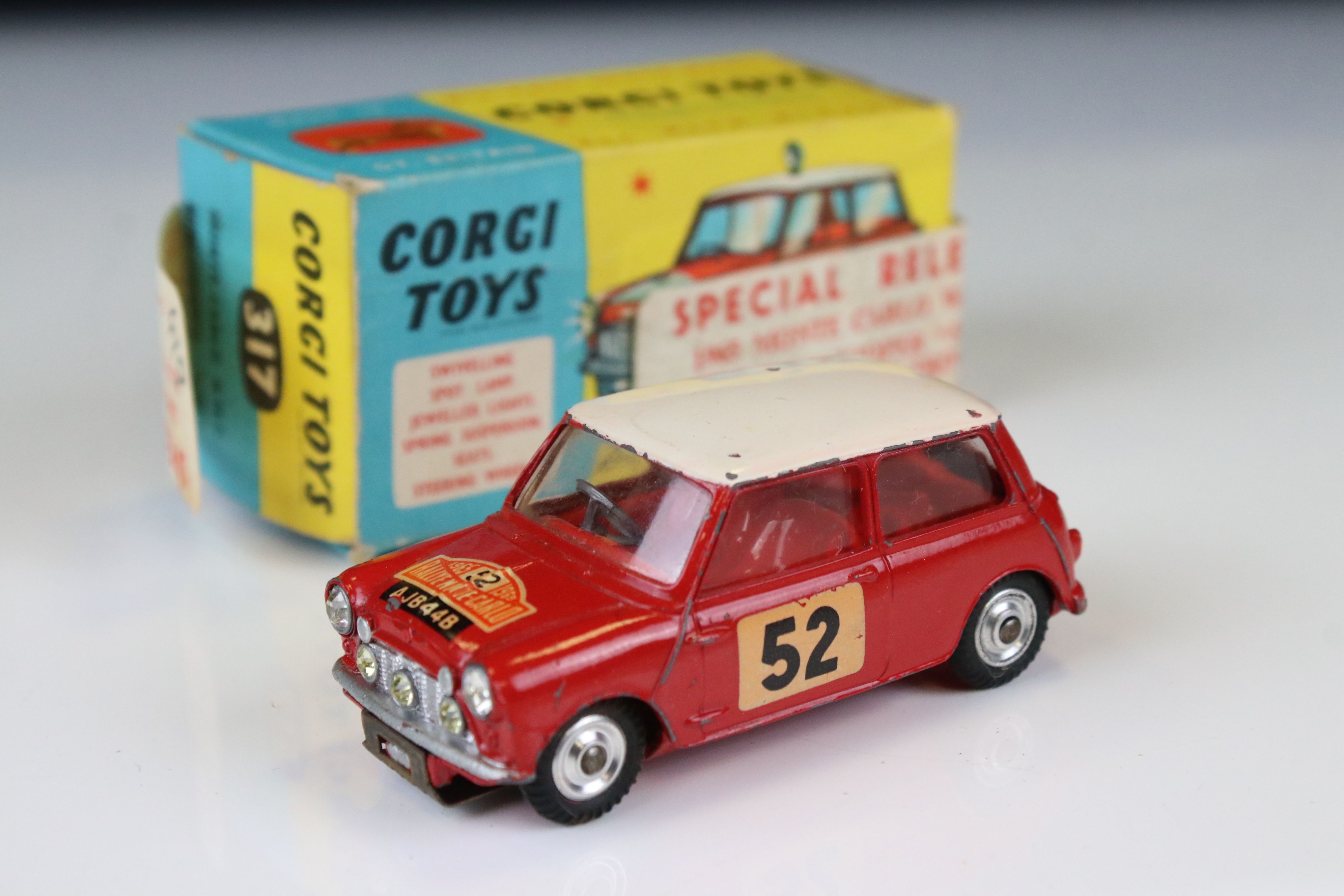 Boxed Corgi 321 Special Release 1965 Monte Carlo Winner BMC Mini Cooper S with authentic trim
