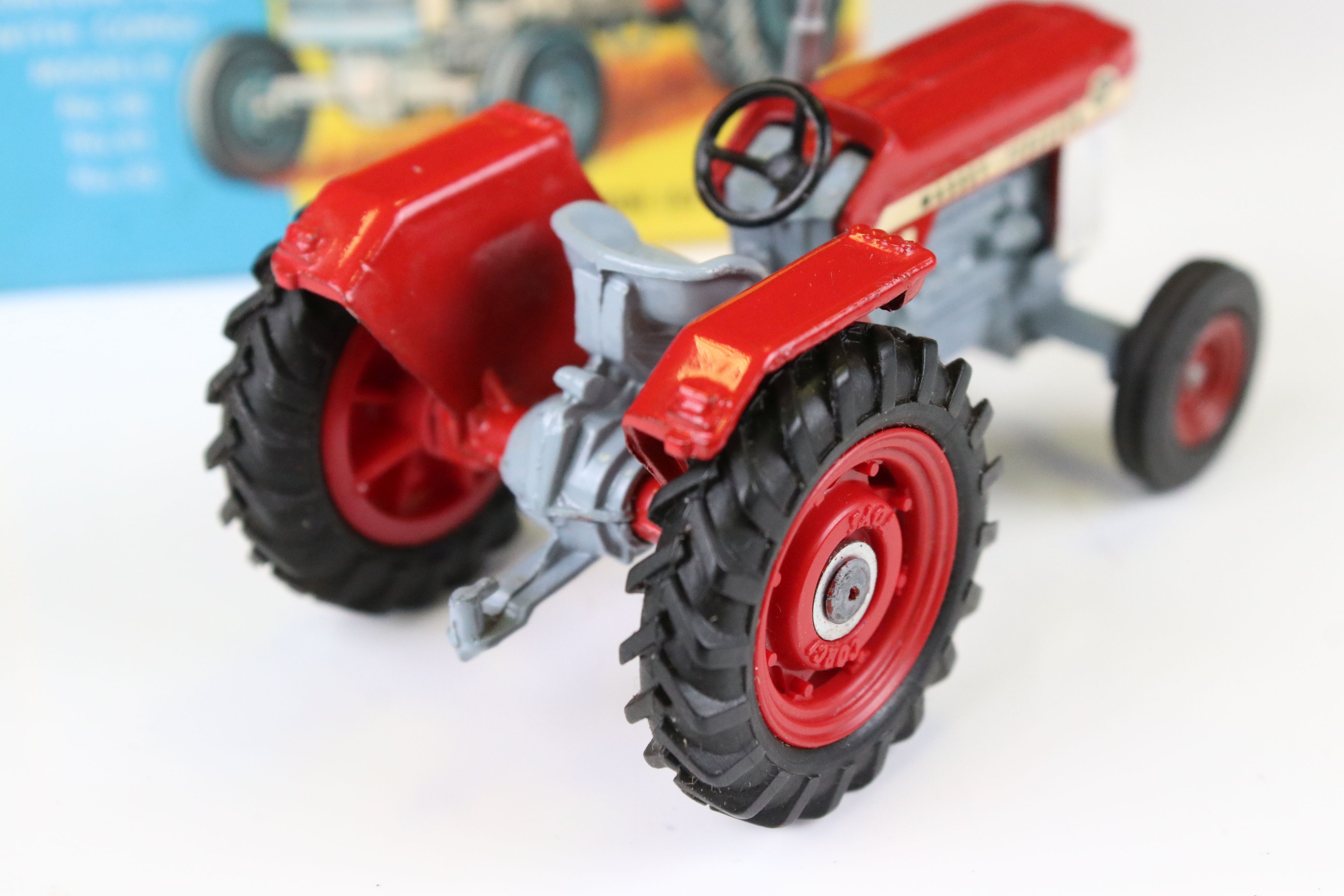 Boxed Corgi 66 Massey Ferguson 165 Tractor in red, decals and diecast vg/ex, box vg, plus a boxed - Image 9 of 13