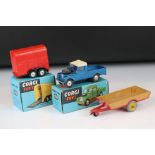 Two Boxed Corgi diecast models to include 406 Land-Rover (109" W.B) in blue with cream roof and