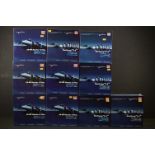 Ten boxed 1/72 HM Hobby Master Air Power Series diecast model planes to include 5 x AV-8B Harrier II