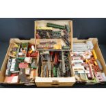 Quantity of OO model railway accessories to include locomotives, trackside buildings, rolling stock,