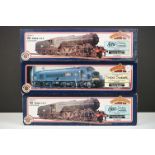 Three boxed Bachmann OO gauge locomotives to include 2 x 31554 V2 60903 Double Chimney BR green
