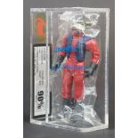 Star Wars - UKG graded cased Nien Numb figure in original Kenner baggy (1984), Figure 90% Paint