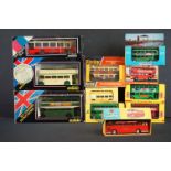 11 Boxed diecast model buses to include Corgi 1120 Midland Red Motorway Express Coach, Dinky 289