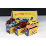 Six boxed Matchbox Lesney 75 Series diecast models to include 25 Volkswagen, 39 Zodiac