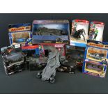 Nine boxed / cased models to include 4 x Hot Wheels, 3 x Corgi DC Comics models, Mattel Batmobile