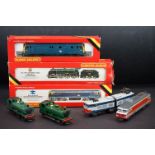 Three boxed Hornby OO gauge locomotives to include R154 SR Loco Sir Dinadan, R084 BR Class 29 Diesel