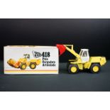 Boxed NZG JCB 418 Articulated Loader diecast model, some paint chips, vg overall