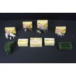 Seven Boxed Britains Zoo metal animal figure sets to include 9001 (1 baby elephant, 1 Indian