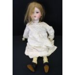 German bisque headed jointed doll stamped ' Armad Marseille ', the rear of the head stamped A 8 M,