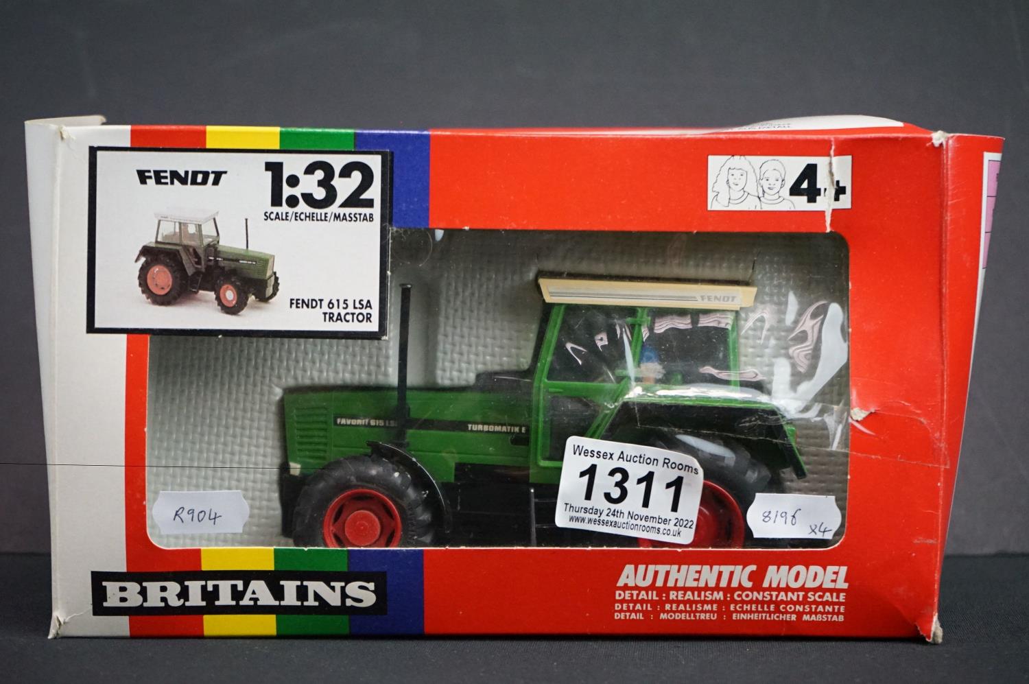 Four Boxed diecast 1/32 scale model tractors to include 2 x Britains (Fendt 615 LSA Tractor and - Image 6 of 6