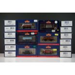 18 Boxed Bachmann OO gauge items of rolling stock to include 38327 13T High Sided Open Wagon BR