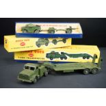 Two boxed Dinky military diecast models to include Supertoys 660 Tank Transporter and 697 25 Pounder