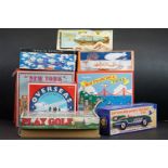 Eight boxed Schylling tinplate models / toys, to include San Francisco Tours, New York Express,