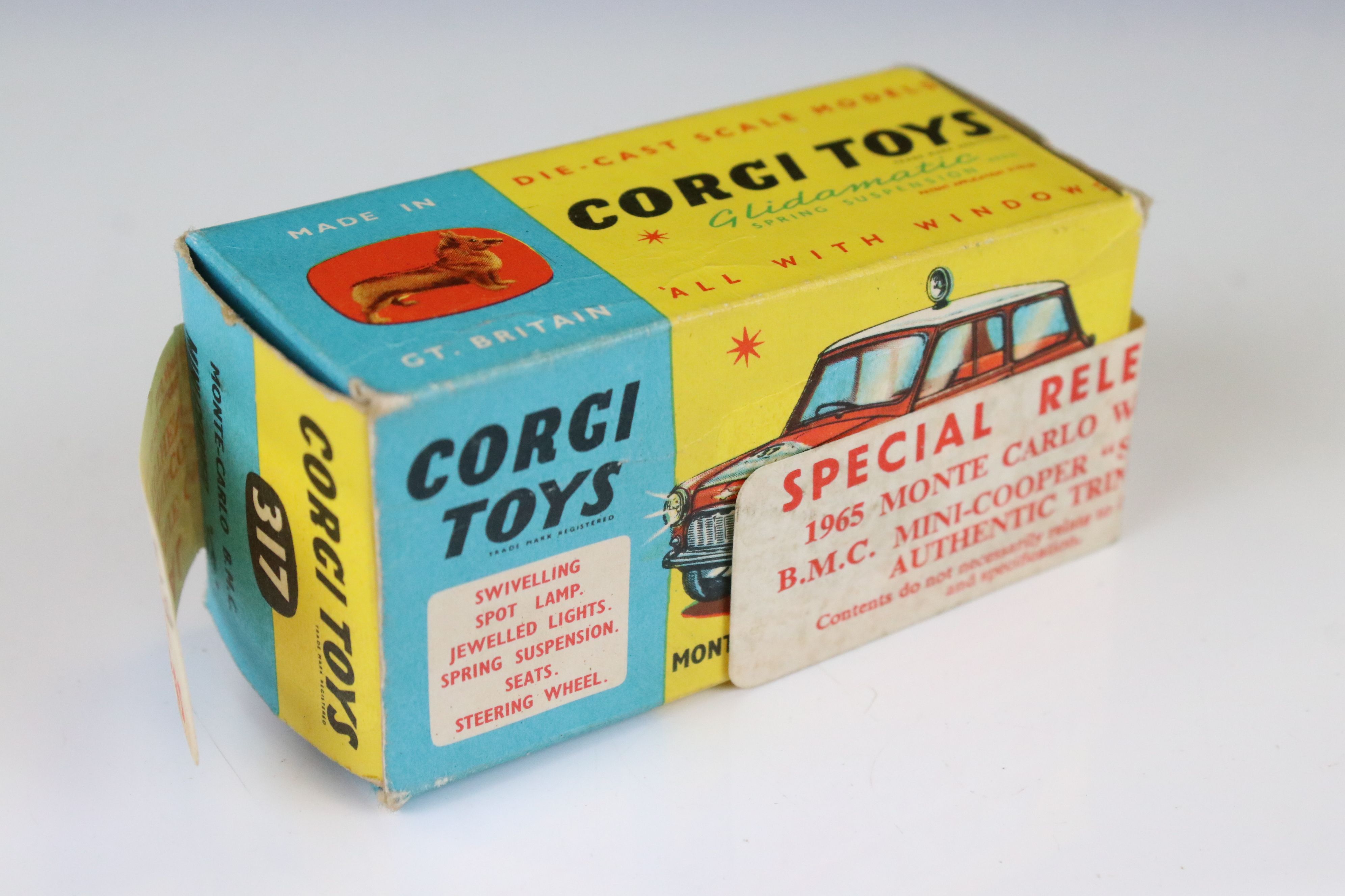 Boxed Corgi 321 Special Release 1965 Monte Carlo Winner BMC Mini Cooper S with authentic trim - Image 9 of 11