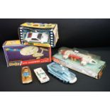 Three boxed TV related diecast models to include Corgi 269 James Bond Lotus Esprit and 2 x Dinky (