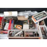 Quantity of N gauge model railway accessories to include track, plastic & card trackside