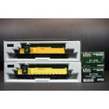 Two boxed Kato HO gauge EMD SD40 Chicago & North Western locomotives to include 37-018 and 37-