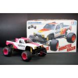 Boxed Tamiya 1/10 58086 R/C Toyota Hi-Lux Monster Racer radio control car with instructions