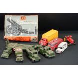 Quantity of play worn diecast models to include boxed Britains 18" Heavy Howitzer 9740 (box