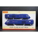 Boxed Hornby OO gauge R3478 FGW Class 43 HST Train Pack, box missing side end flap