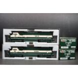 Two boxed Kato HO gauge EMD SD70MAC Cab Headlight BN Executive locomotives to include 37-6381 #