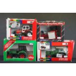 Four Boxed diecast 1/32 scale model tractors to include 2 x Britains (Fendt 615 LSA Tractor and