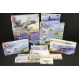 14 Sealed boxed Airfix plastic model kits to include 2 x 1/72 07004 BAC TSR-2, 1/48 09180 HS
