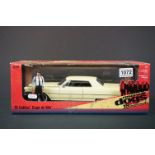 Boxed Jada 1/18 Reservoir Dogs 15th Anniversary 1965 Cadillac diecast model, complete with figure,