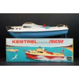 Boxed Sutcliffe metal Kestrel Electric Cruiser model in light blue & white, complete with