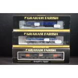 Three boxed / cased Graham Farish locomotives to include 372-246 Class 47/7 47715 Haymarket