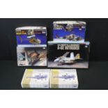 Six boxed plastic model kits to include 4 x Tamiya 1/72 (60742 U.S Navy A-6E Intruder, 60703