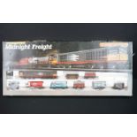 Boxed Hornby OO gauge R674 Midnight Freight electric train set with Railfreight locomotive, 8 x