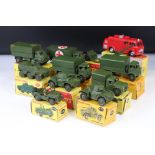 10 Boxed Dinky military diecast models to include 626 Ambulance, 2 x 670 Armoured Car, 692 5.5
